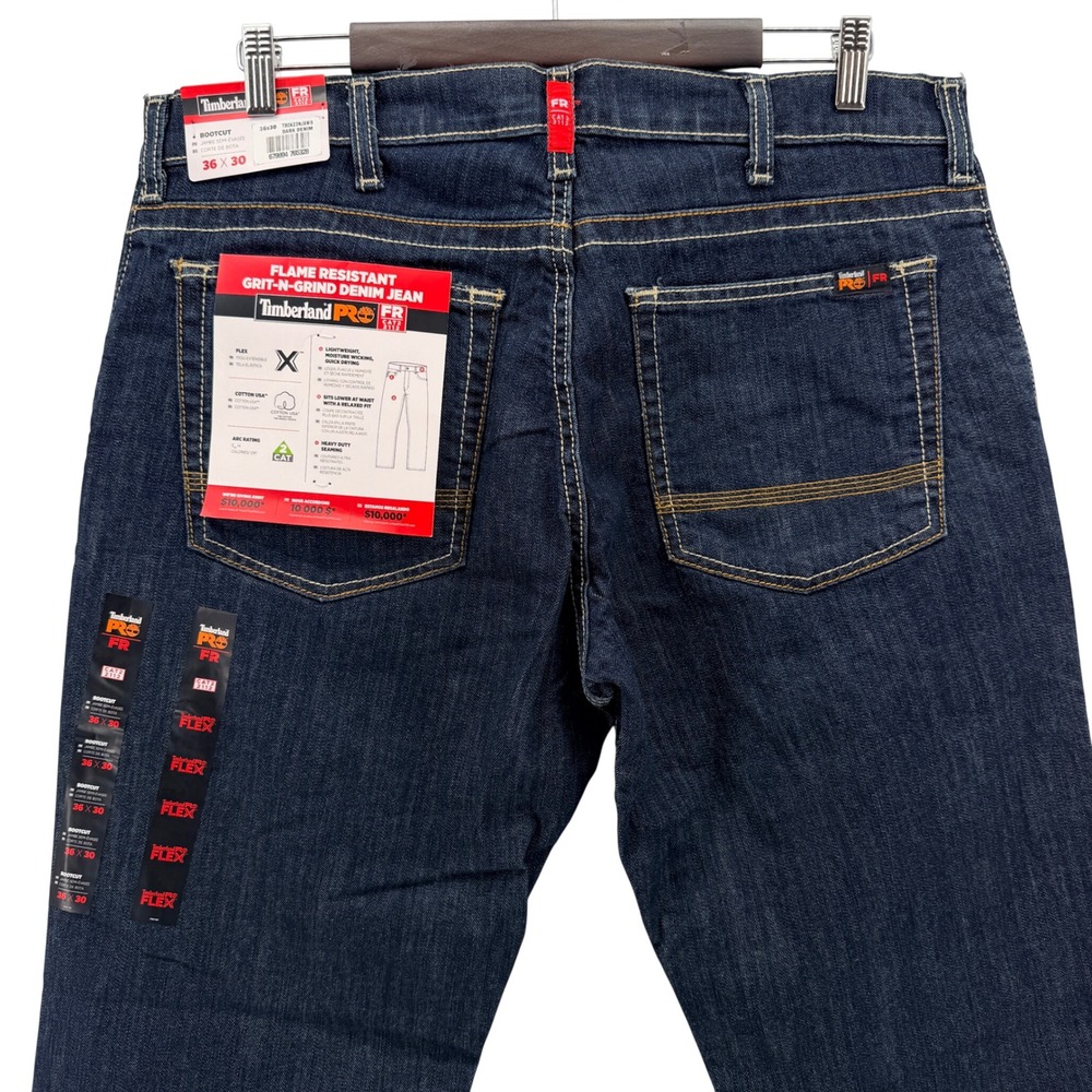 Timberland PRO Grit-N-Grind Flame Resistant FR Jeans Mens 36x30 Dark Denim New